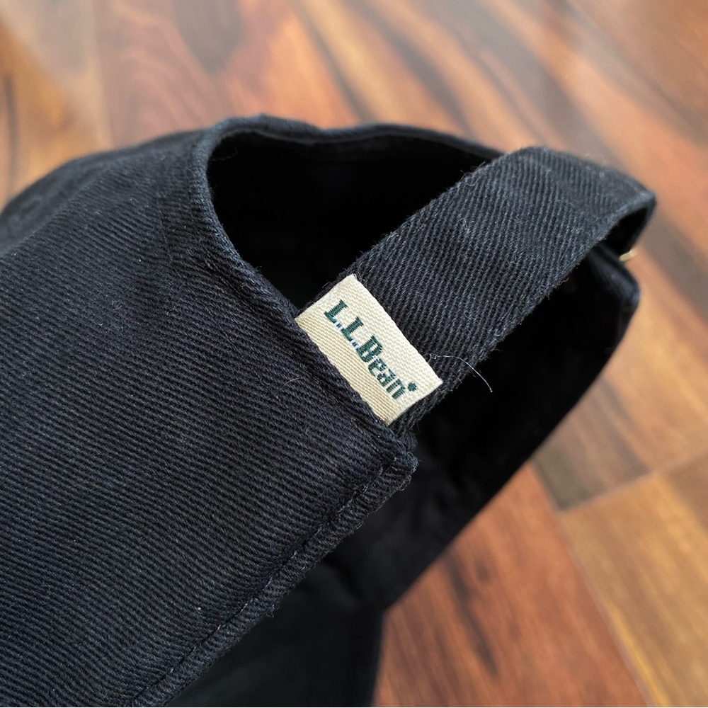 LL Bean 100% Cotton Twill Adjustable Baseball Hat Black With Logo Embroidered - Picture 3 of 6
